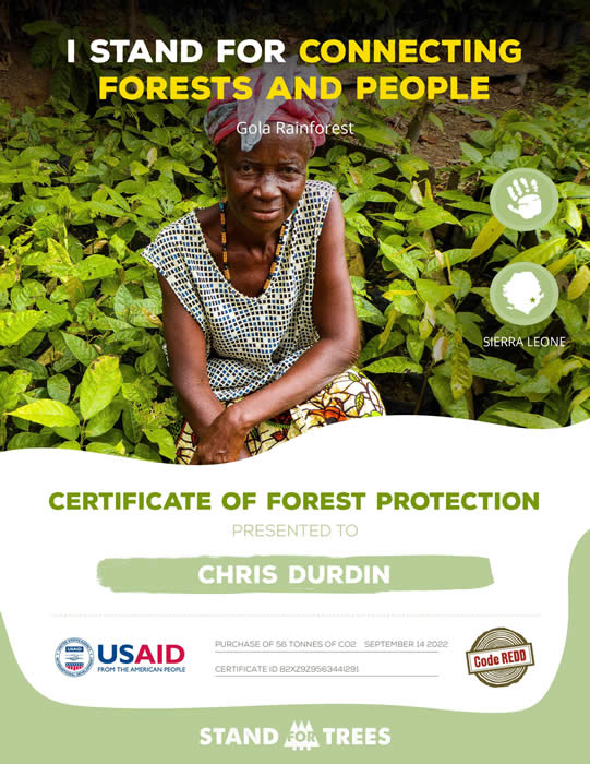 Certificate of Forest Protection 2022