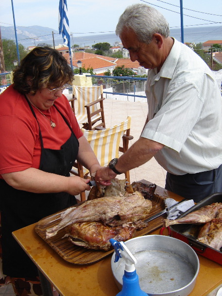 Our hosts, Dimitra and Vaios, Easter 2006